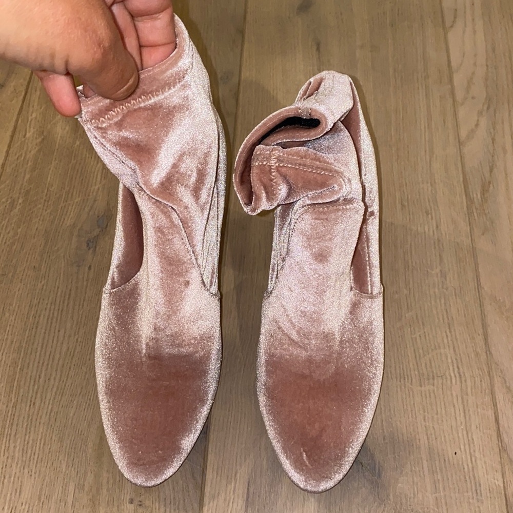 Aquazzura pink velvet booties/ boots 35.5